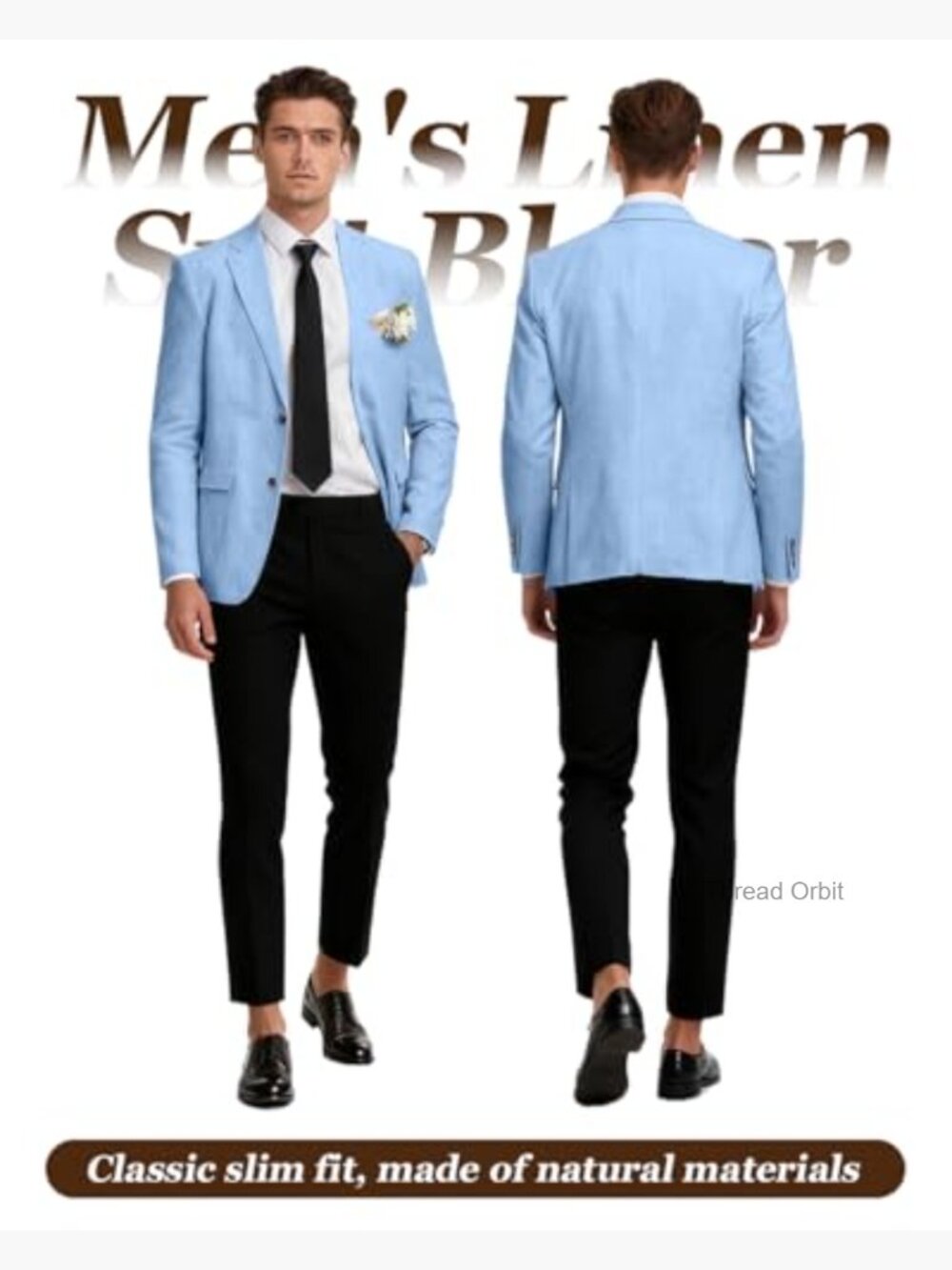 Linen Blend Slim Fit Sport Coat Blazer for Men Wedding Prom Business - Picture 4 of 7